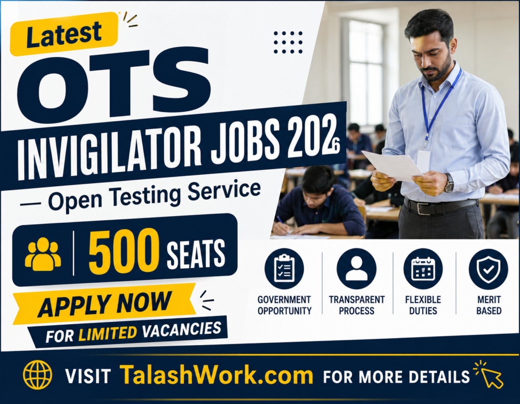 Latest OTS Invigilator Jobs 2026 — Open Testing Service 500 Seats | Apply Now For Limited Vacancies