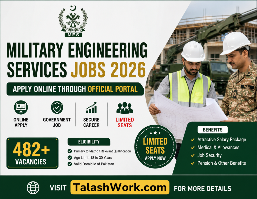 Military Engineering Services Jobs 2026 – Apply Online Through Official Portal | Limited Seats