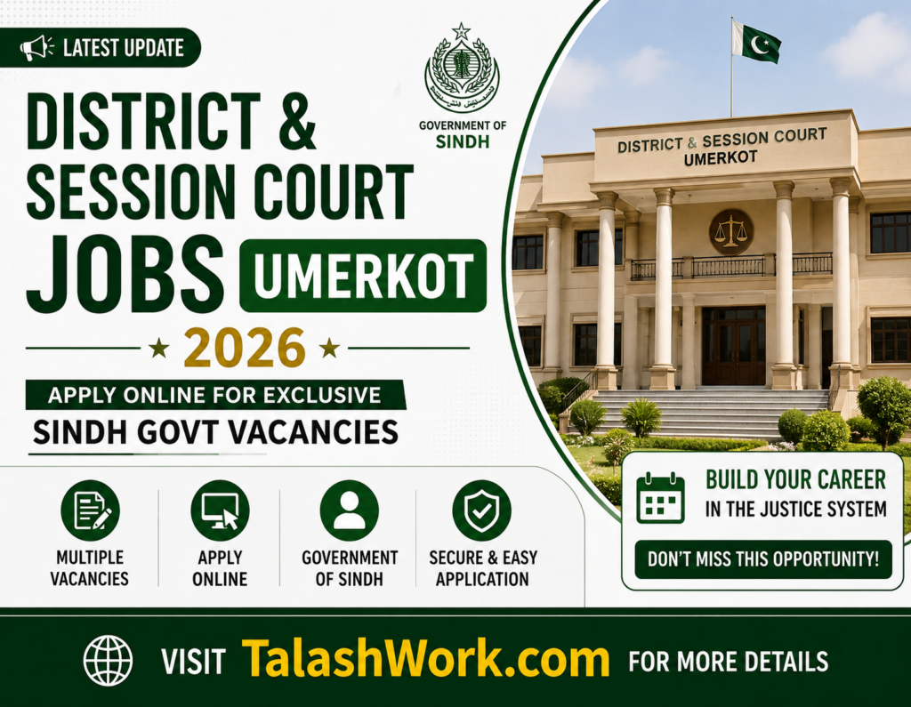 Latest District and Session Court Jobs Umerkot 2026 — Apply Online For Exclusive Sindh Govt Vacancies