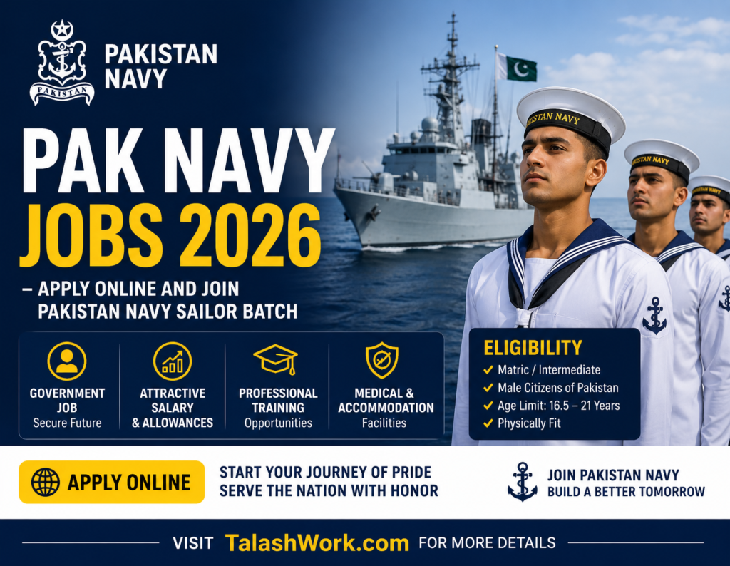 Pak Navy Sailor Jobs 2026 Apply Online – Join Pakistan Navy Sailor Batch Registration Open